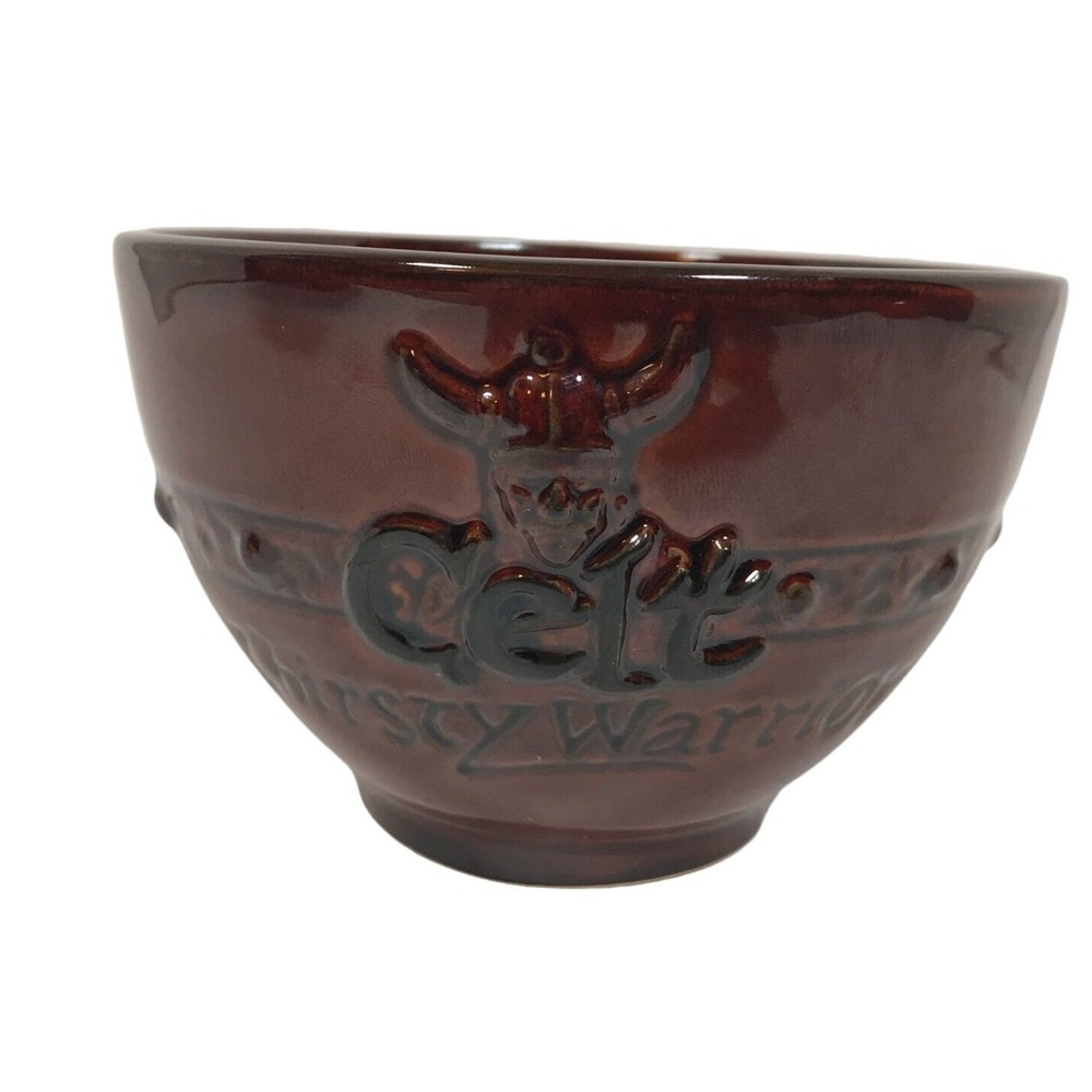 Celt Thirsty Warrior Cidre Breton French Ceramic Cider Bowl Brown Glazed Viking